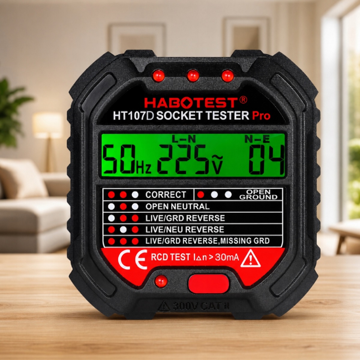 Tester elektrických zásuviek a prúdového napätia